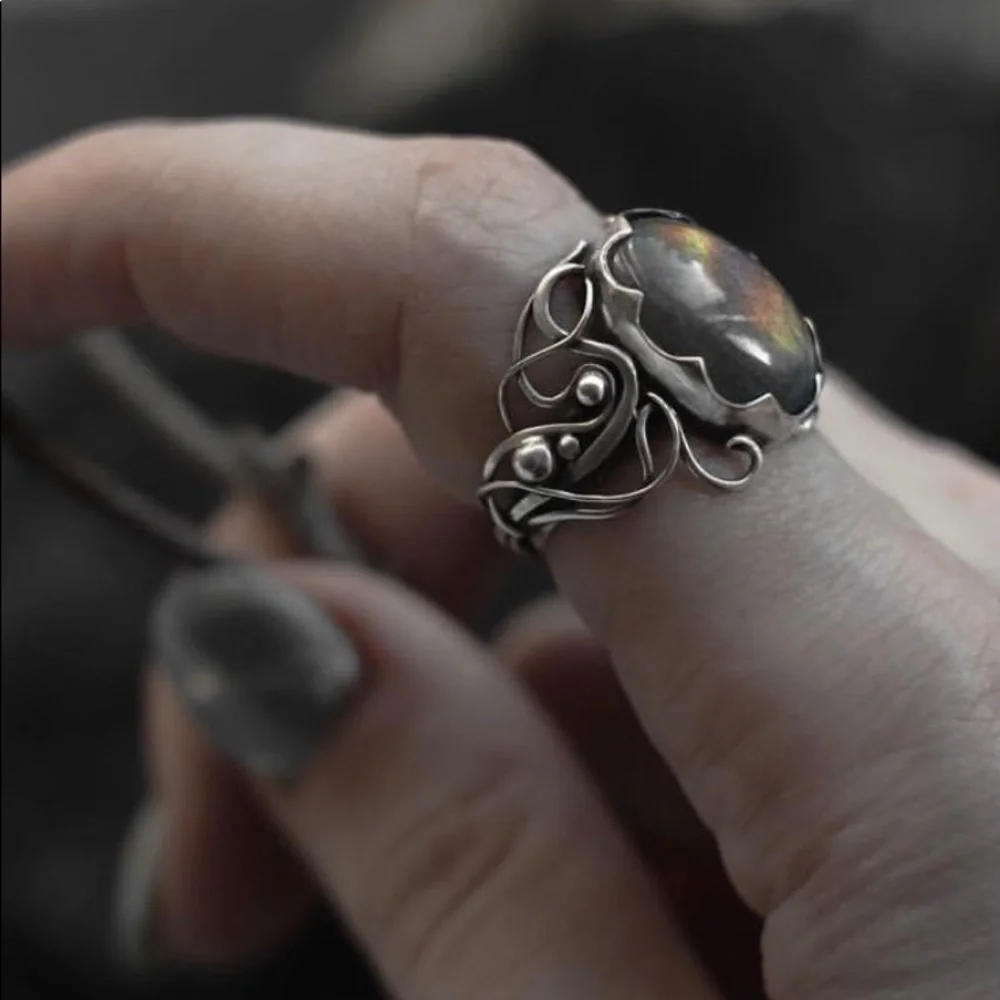 Sterling Silver Artist Handmade Labradorite Ring